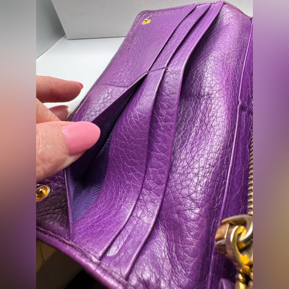 Gorgeous Authentic (COA included) Purple Prada Milano Wallet Preloved - Picture 13 of 16